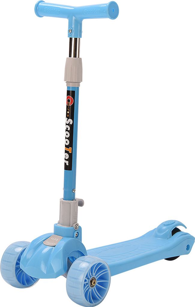 Kinderroller Dreirad-Balance-Roller mit LED-Beleuchtung für Kinder ab 2 Jahre Blau