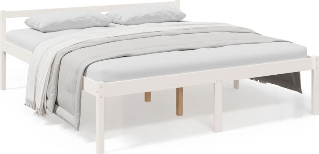 vidaXL Seniorenbett Weiß 180x200 cm Massivholz Kiefer Produktbild 