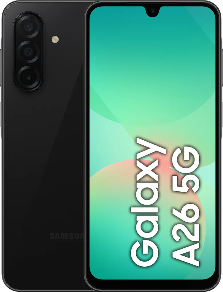 Samsung Galaxy A26, 17 cm (6.7"), 6 GB, 128 GB, 50 MP, Android 15, Schwarz