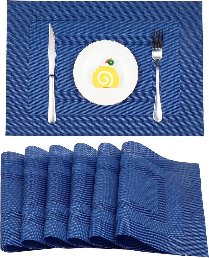 Shacos Tischsets 6er Set rutschfeste Retro PVC Tischsets Produktbild 