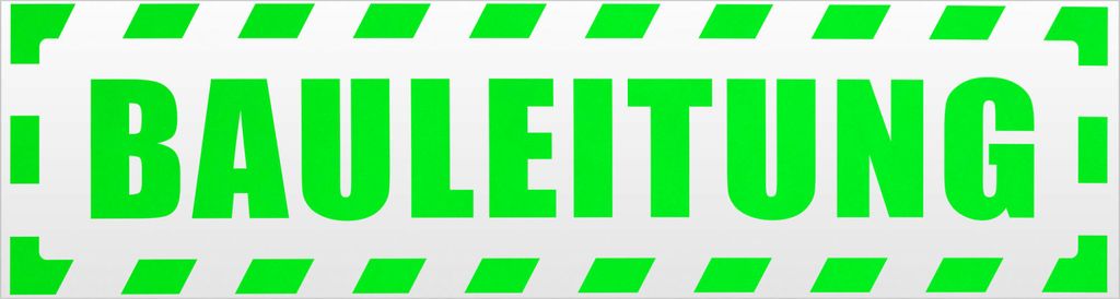 Kiwistar Bauleitung gestreift Magnetschild Schild magnetisch - 20cm Neongrün - Magnetfolie für Auto PKW Kfz