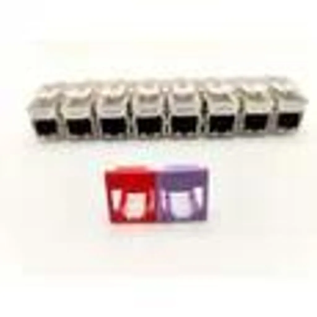 Lot de 8 prises RJ45 Cat.6a Keystone LINEAR PRC624AK8 avec faces couleurs