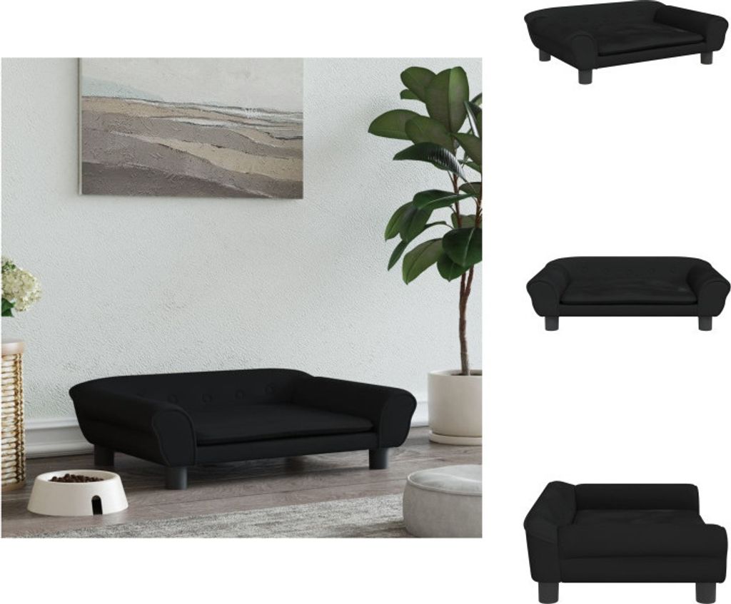 vidaXL Hundebett Schwarz 70x48x22 cm Samt - Hundebetten