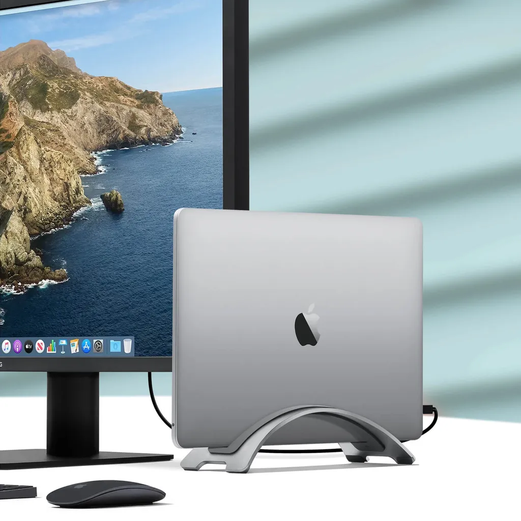 Support Vertical MacBook en Aluminium - Dock Station Twelve South Gris - 6