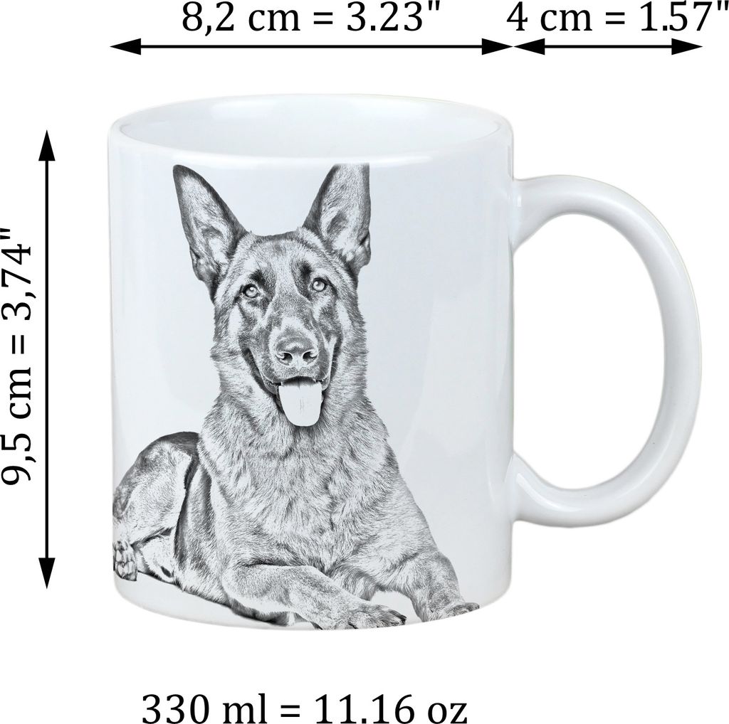 Deutscher Schäferhund - Tasse mit Hund, Tasse mit Bild, personalisiertes Geschenk der Marke Art-Dog