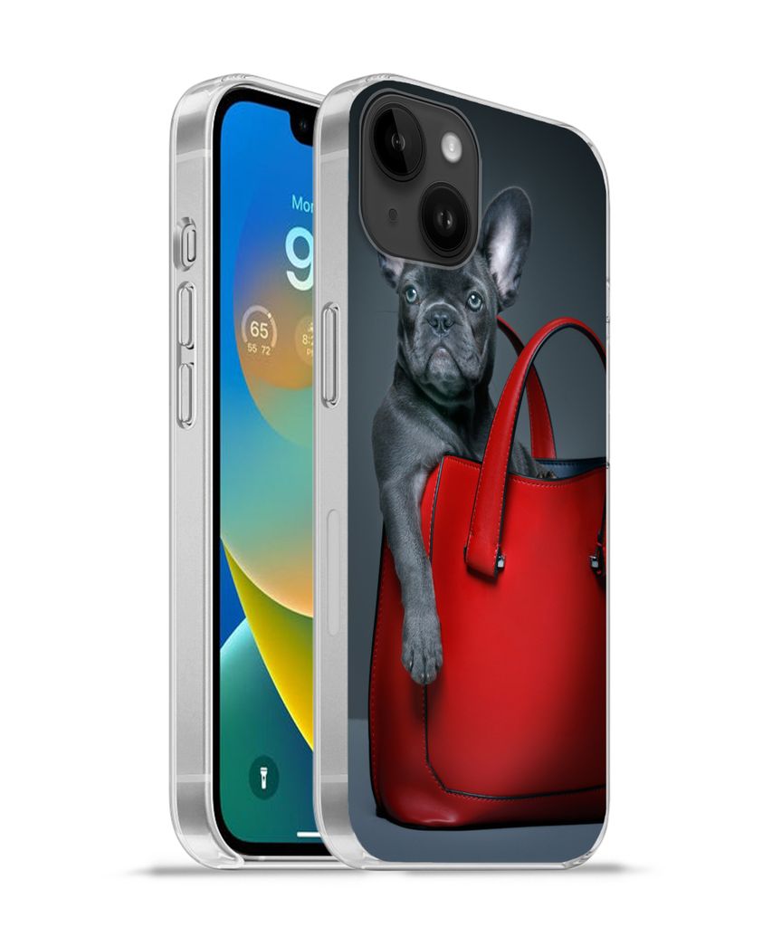 MuchoWow Handyhülle Schutzhülle Hülle für Apple iPhone 14 Plus - Soft case Hund - Lustig - Tasche - Kinder - Jungen - Mädchen - Kinder Silik...