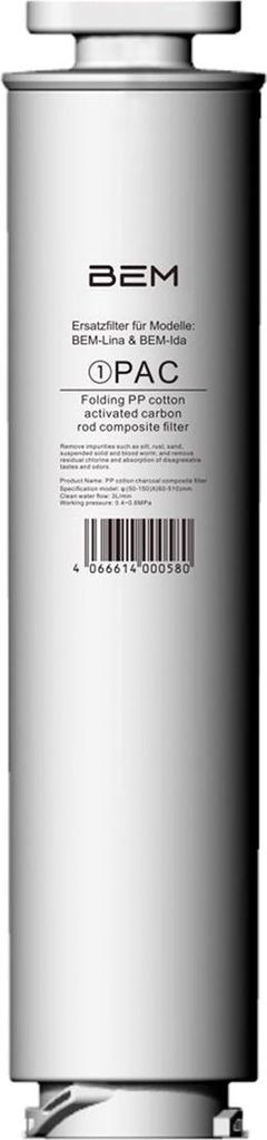 Ersatzfilter für BEM Lina und BEM Ida PAC Wasserfilter, Produktbild 