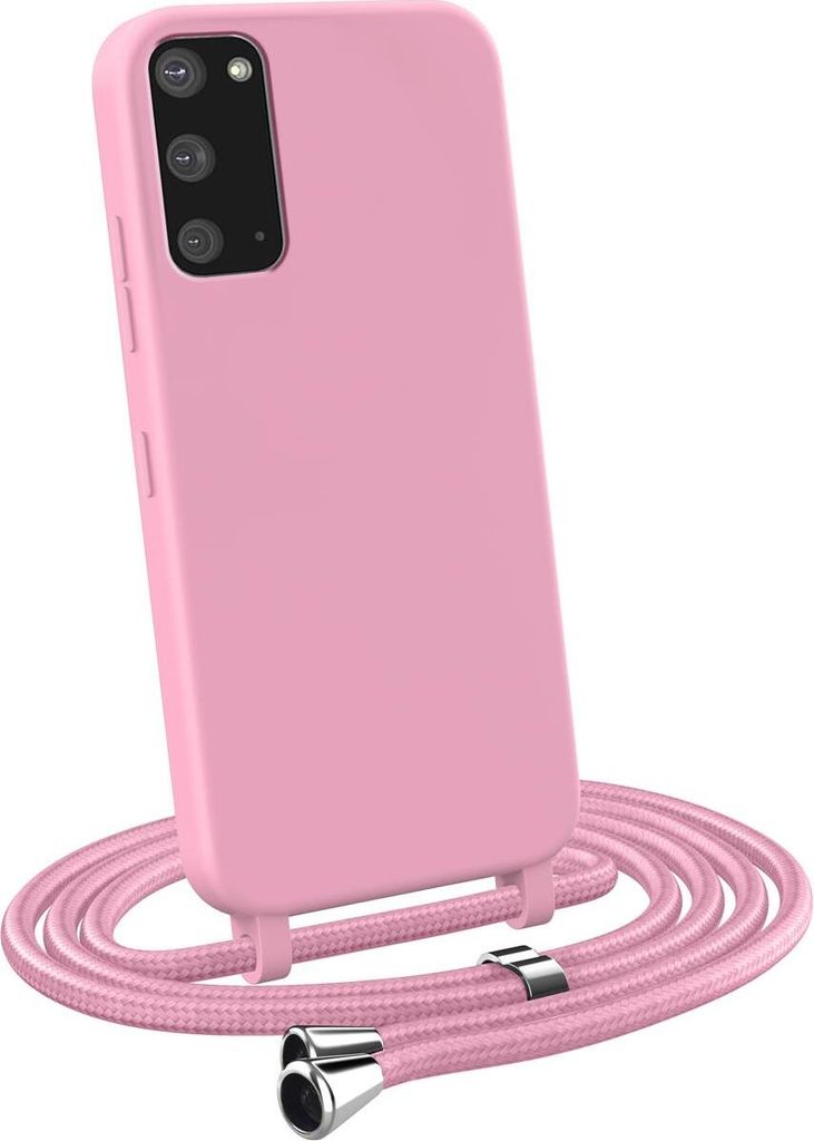 MyGadget Handykette für Samsung Galaxy S20 TPU Hülle mit Band - Handyhülle mit Handyband zum Umhängen Kordel Schnur Case Schutzhülle - Rosa