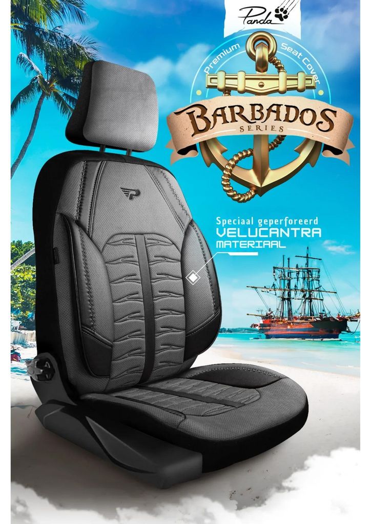 Sitzbezüge Barbados Serie Dunkelgrau – Alcantara-Stoff – universelle Autositzbezüge – perfekte Passform für über 3000 Fahrzeugmodelle –...