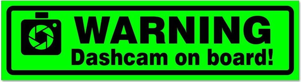 Kiwistar - Autoaufkleber - Grün - Schwarz - 20 x 5,3 cm - Dashcam on Board Warning invertiert - Hinweis Aufkleber Sticker für Auto, Kfz, Fahrrad,...