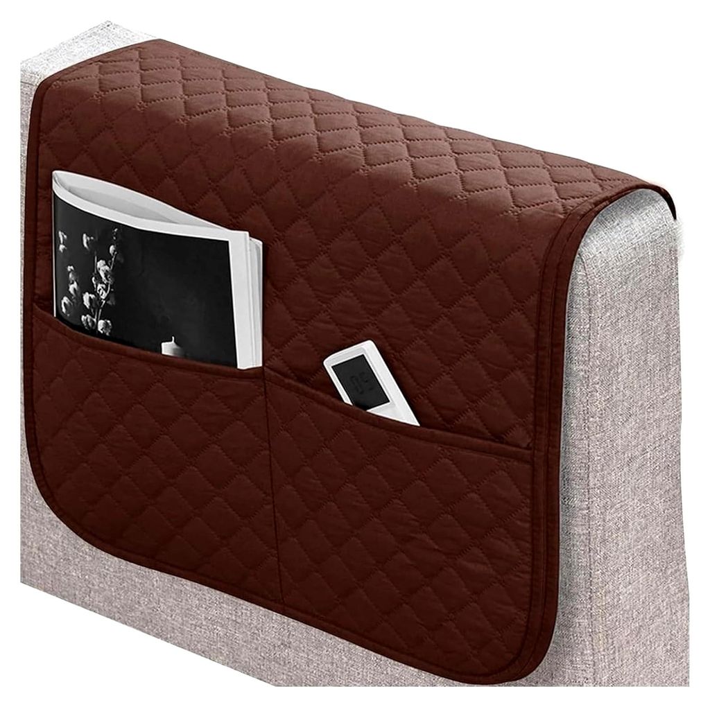 Sofa Armlehnenbezüge und Kopfstützenbezüge für Relaxsessel und Sessel, wasserfest und rutschfest (Kaffee)