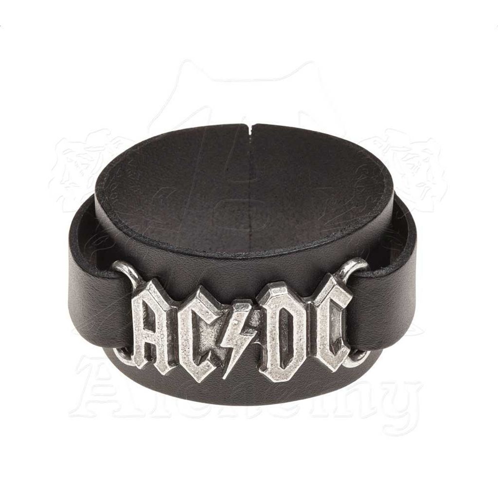 AC/DC - Lederarmband Logo für Herren/Damen Uni RO8822 Produktbild 