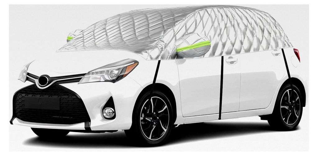Hageldecke Halbgarage für Toyota Yaris 2013-2025 XP150 Hatchback, Schneeschutz Halbe Autoabdeckung 6 Schichten Verdickte Frostschutz Halbabdeckung...