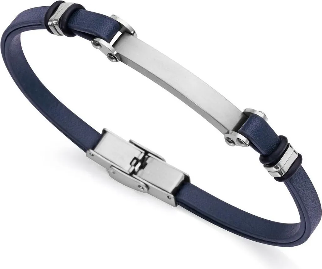Viceroy 75324P01013 Bracciale Uomo Acciaio e Cuoio - Stile Moderno