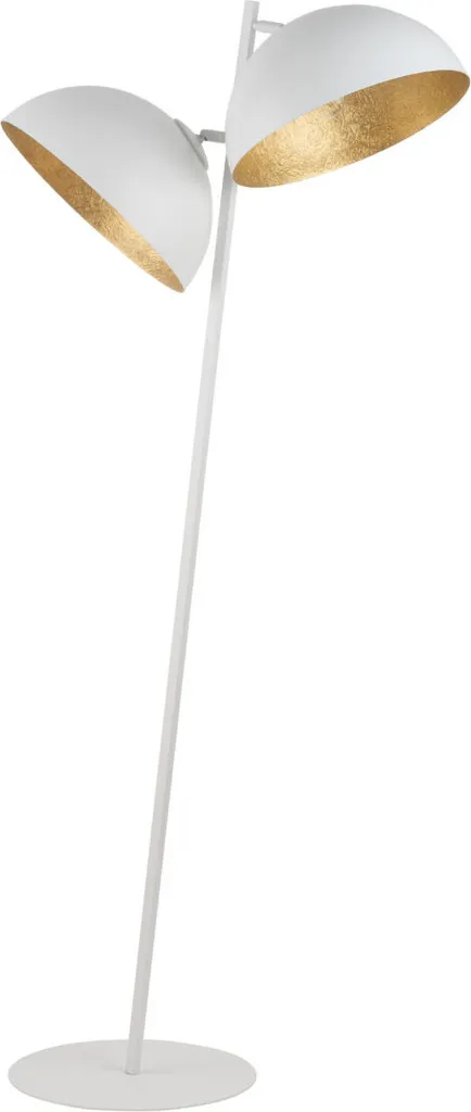 Lampadaire incliné blanc Sphere Sigma Lighting 2 dômes blanc et or