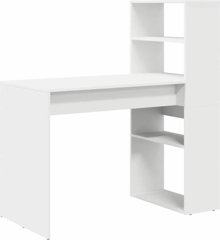vidaXL Scrivania con ripiano Bianco 113 x 54 x 120 cm Materiale a base di legno