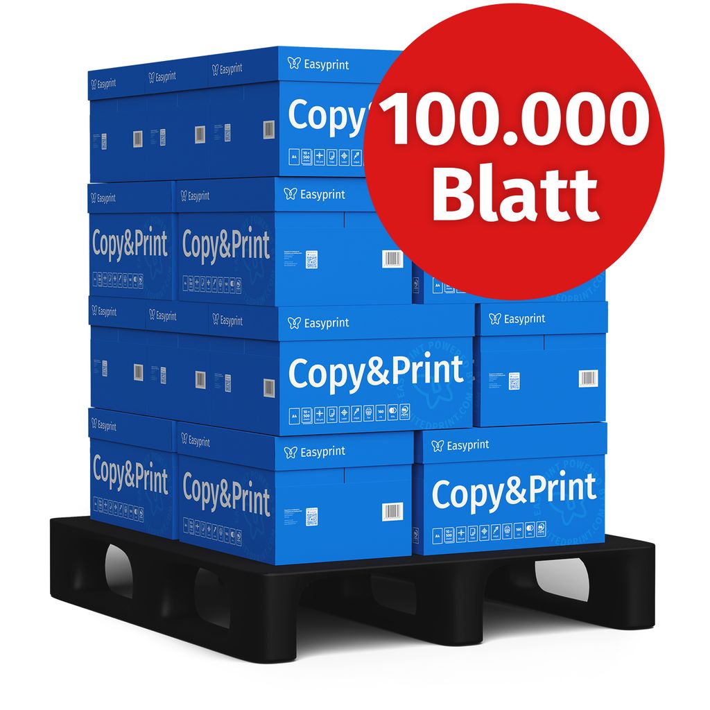 Easyprint Druckerpapier Kopierpapier 100000 Blatt 20 x 5000 A4 Premium Hochweiß CIE 160 PEFC