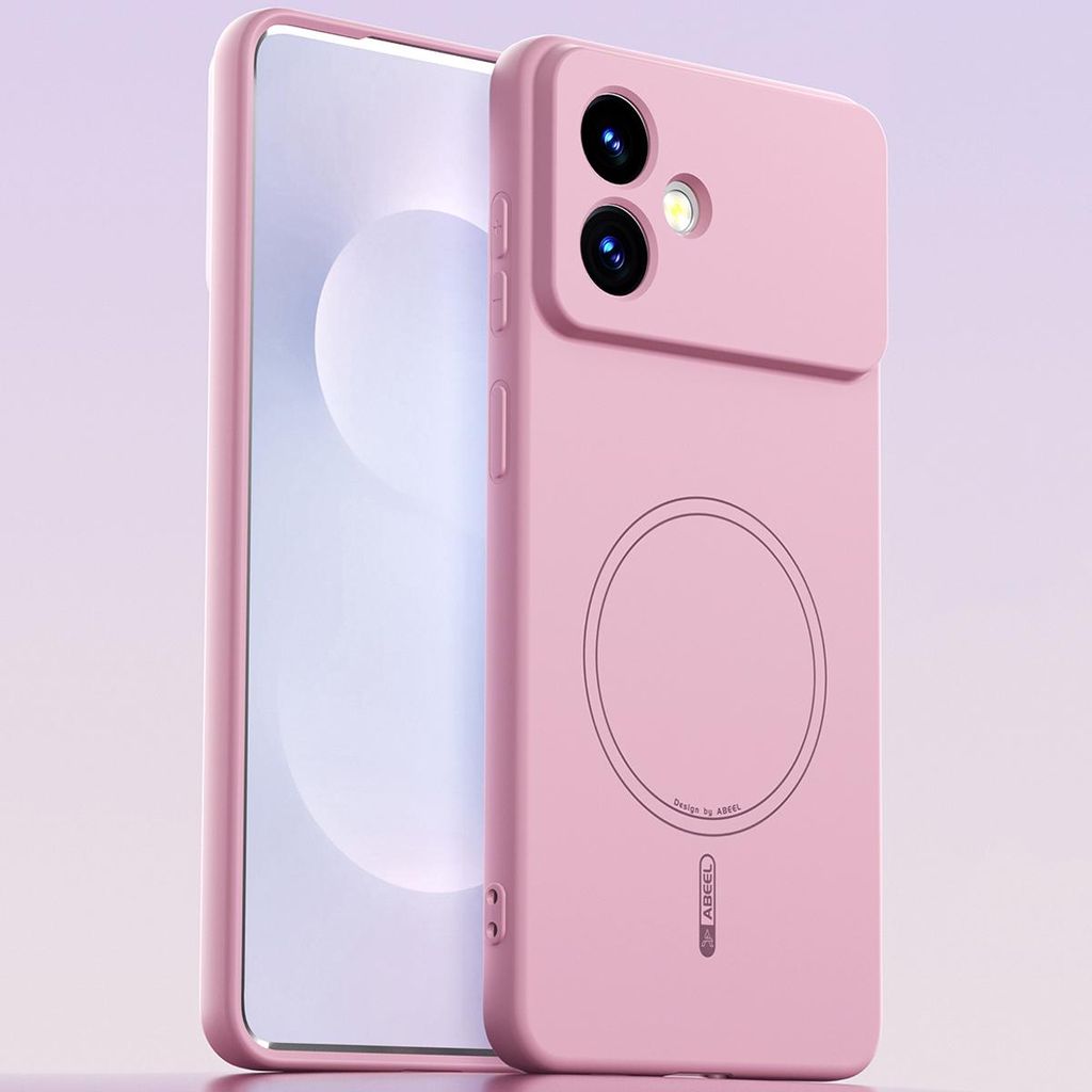 Magnetische Handyhülle für Samsung Galaxy S26 Edge, MagSafe kompatible, Flüssig Silikon Stoßfest Kratzfest Hülle Pink