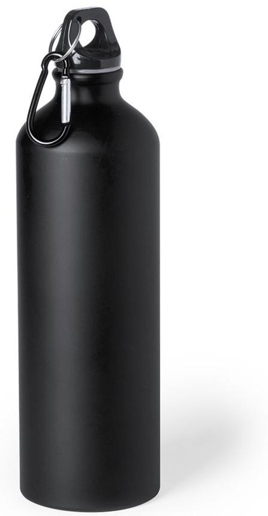 Trinkflasche - 800 ml - schwarz - Aluminium - mit Schraubverschluss