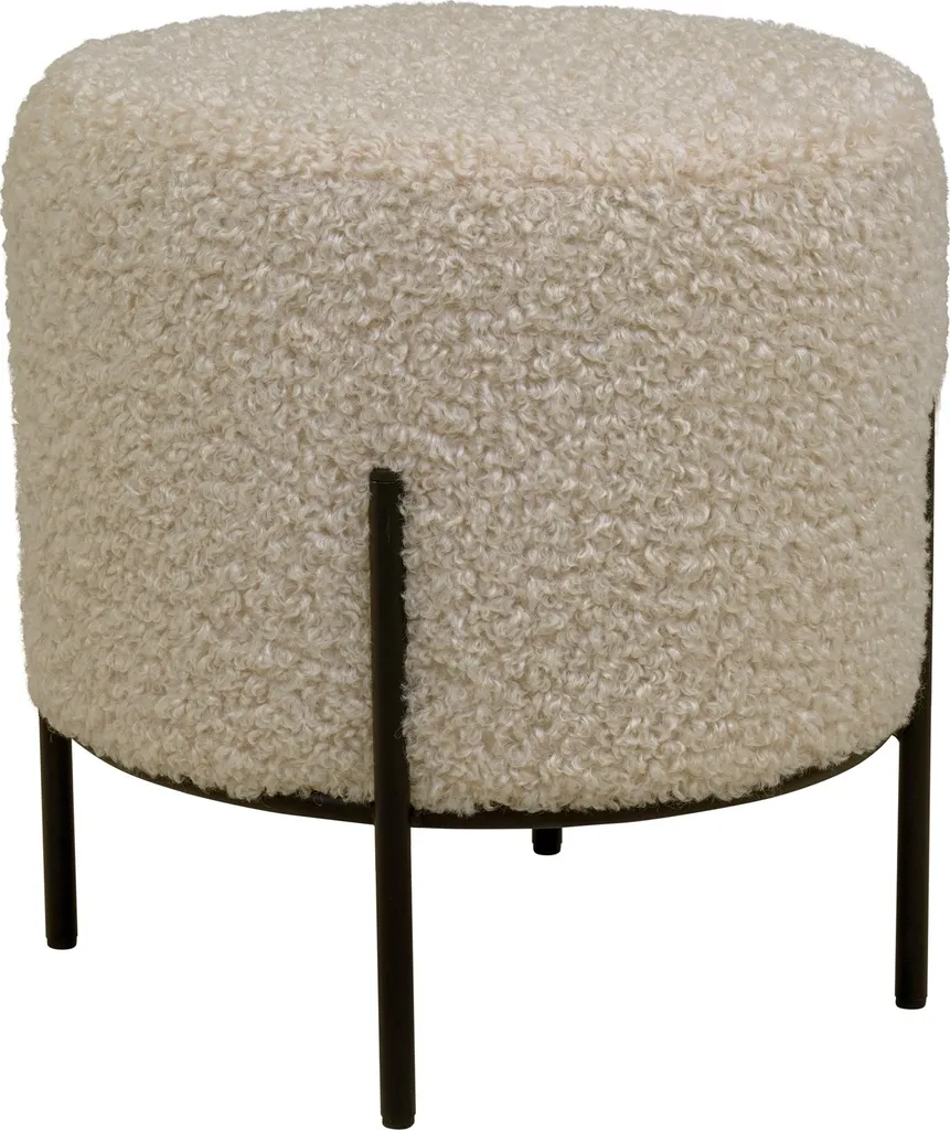 Petit Pouf Alford Gris Brun - Solution d'Assise Gain de Place en Tissu