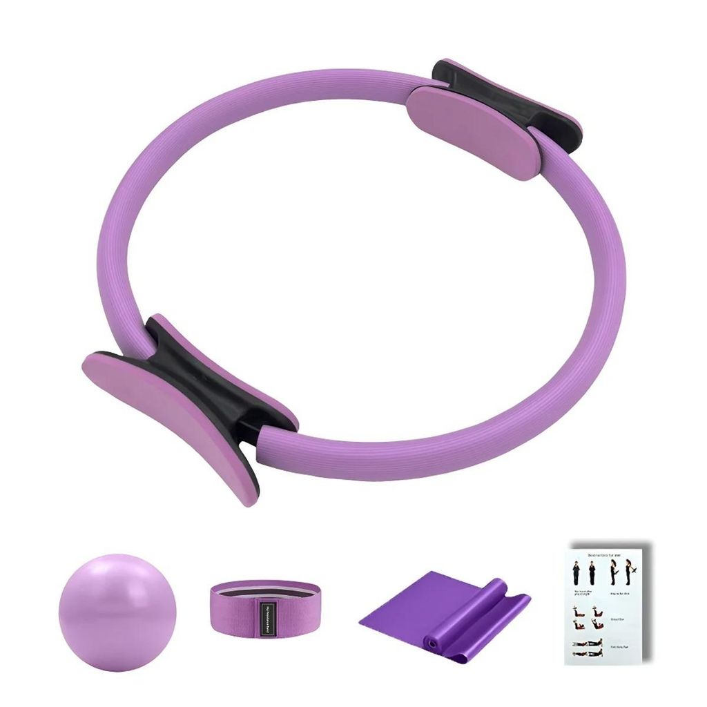 Pilates Set l Mit Ring Ball Stretch Band Matte Fitness Yoga Gym Ganzkörpertraining Heimtraining Workout