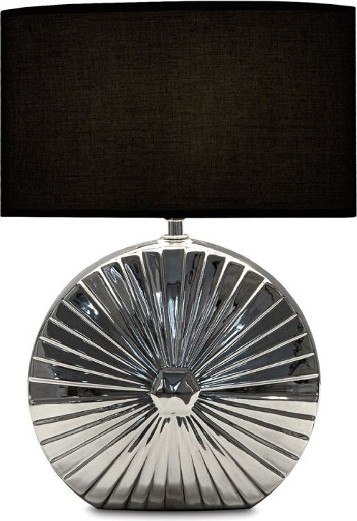 KONSIMO Tischlampe "RITIM", Silber, Keramik