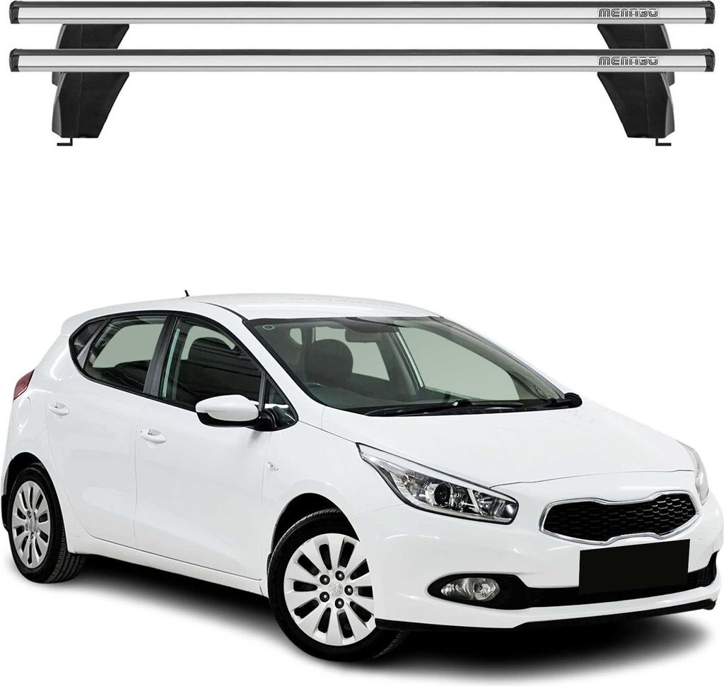 Menabo Dachträger Grundtäger für Kia Ceed 2012-2018 75kg Aluminium Silber 2 tlg