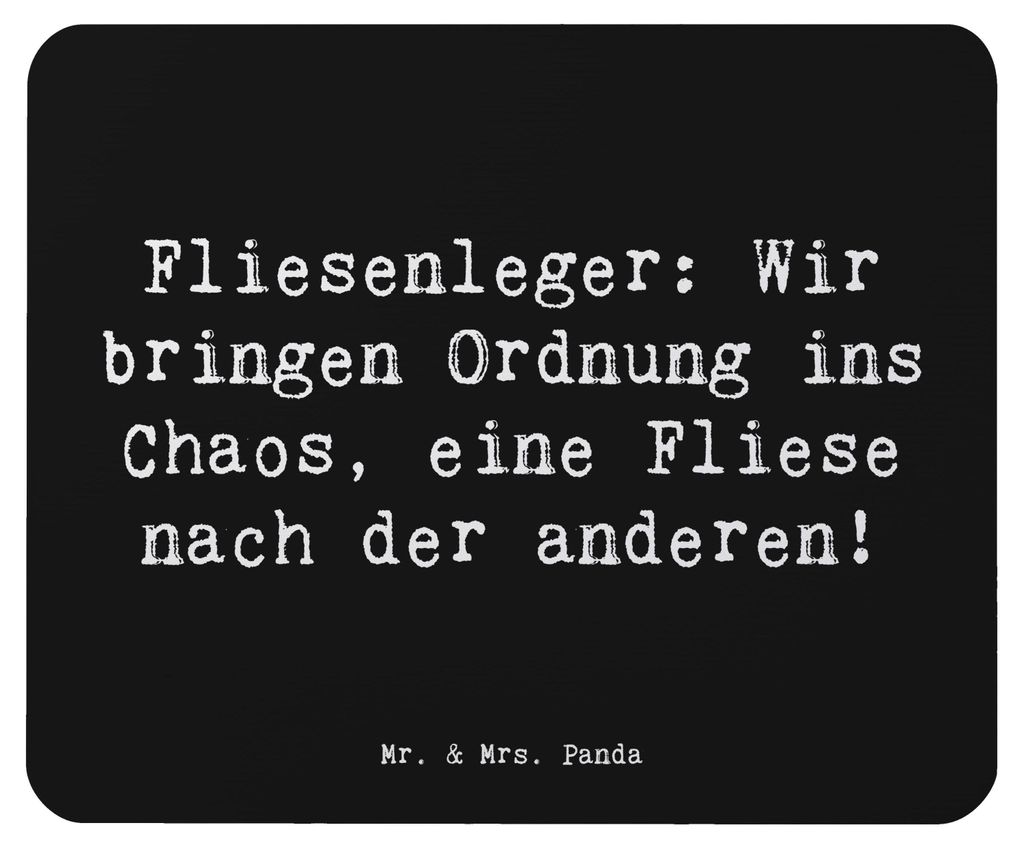 Mr. & Mrs. Panda Mauspad Spruch Fliesenleger Ordnung - Schwarz - Geschenk, Beruf, Mouse Pad, Detail, Geschenke für Berufstätige, Berufe, laptop m...