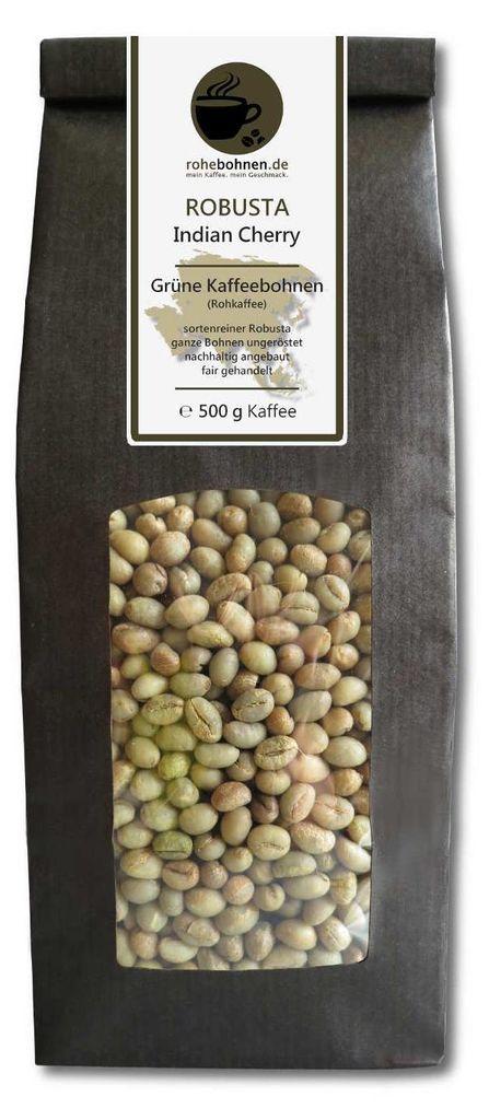 Rohkaffee Robusta Indian Cherry 500g