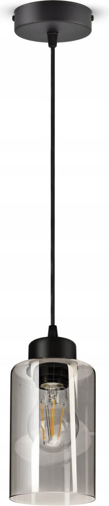 Luxolar Led Pendelleuchte - Hängelampe schwarz E27 60W - Deckenleuchte wohnzimmer, Schwarz Glas