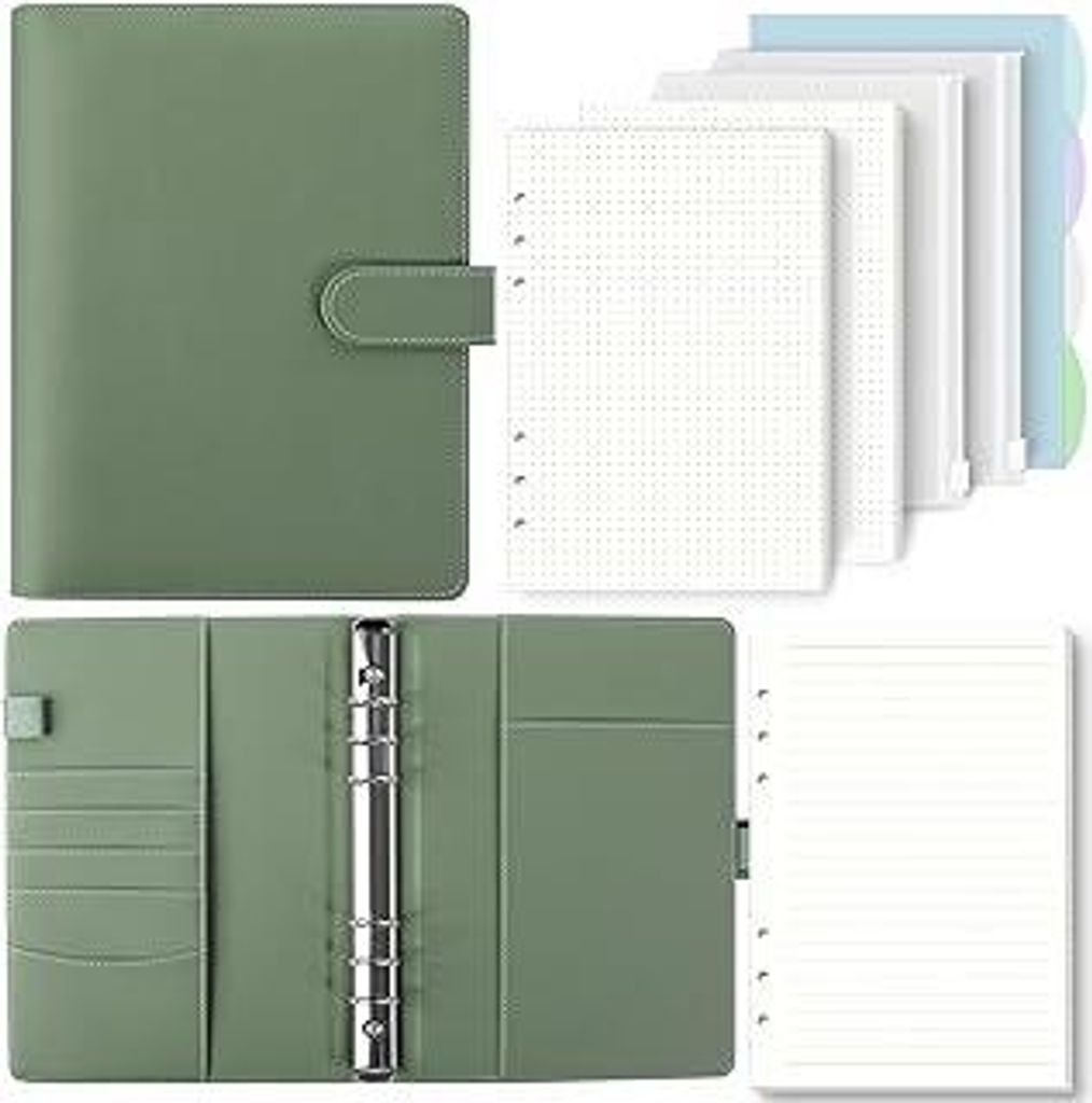 SKYDUE A5 Ringbuch, Ringbuch A5 Nachfüllbar,135 Blätter Nachfüllpapier, Notizbuch Mit Bindertaschen, a5 Binder Für Schulnotizen Und Reisetageb...