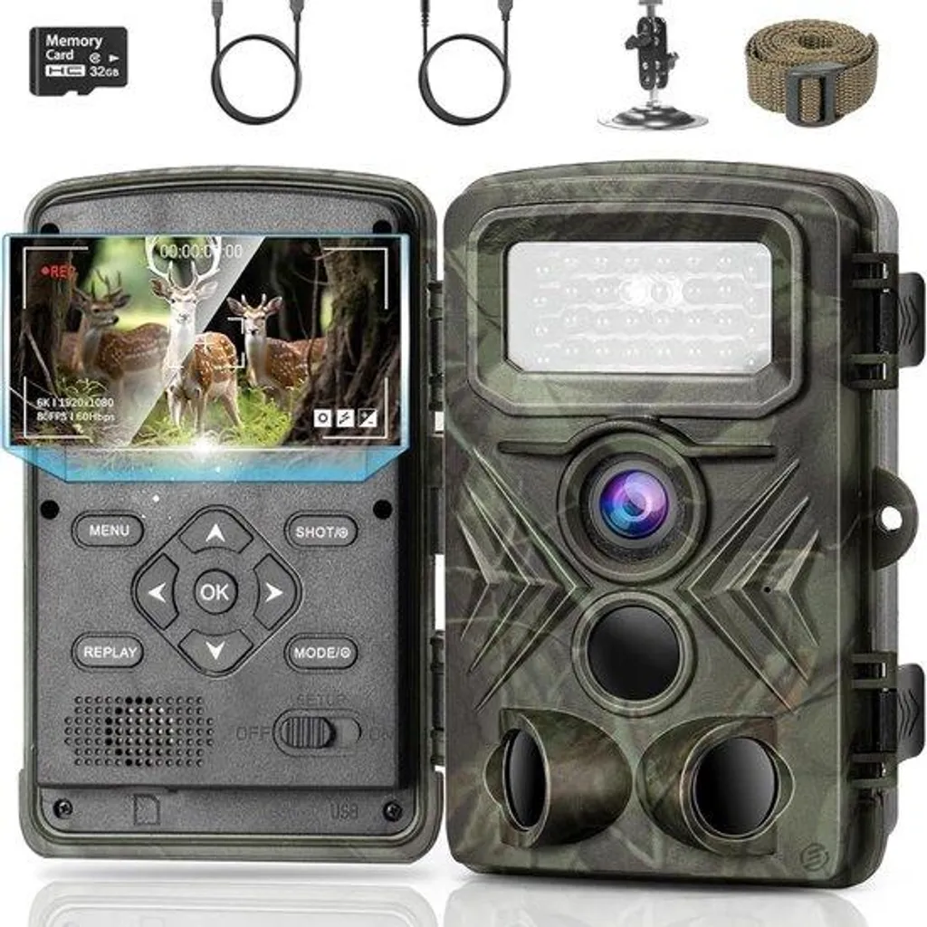 Caméra de surveillance jardin et chasse Wi-Fi nocturne pour propriété