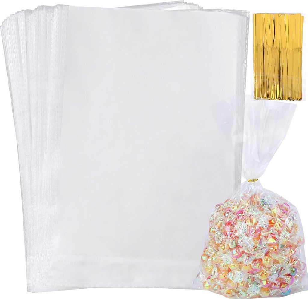 100 průhledných celofánových sáčků na sladkosti 20x30cm se Obrázek produktu 