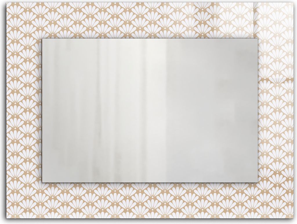 Geometrisches Muster Blume – Rechteckiger Spiegel mit Druck 80x60 cm – Modern - Dekorativ für die Wand