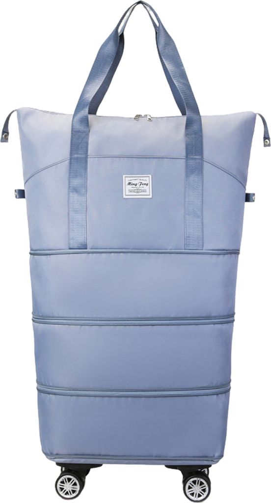 Erweiterbare Reisetasche mit großem Fassungsvermögen, Reißverschluss, wasserdicht, reißfest, Gepäcktasche mit drehbaren Rädern, Seesack, Koffer