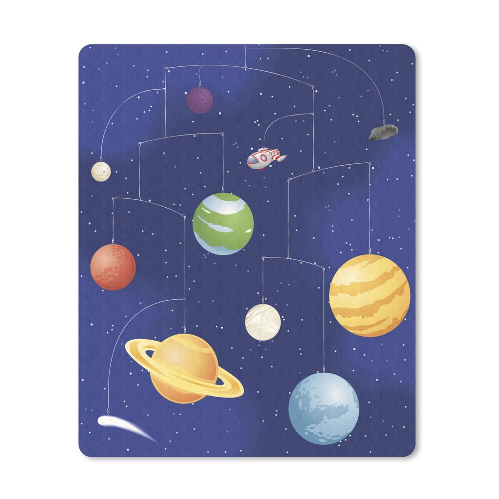 MuchoWow Mauspad Mousepad Eine Illustration des Sonnensystems als Mobile 30x40 cm - Mousepads - Maus Mat - Pad - Mausunterlage - Mausmatten