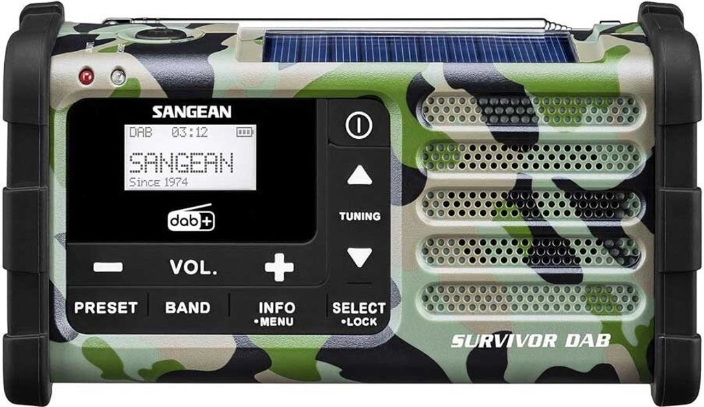 Sangean MMR-88 DAB+ camouflage Notfall/Kurbel/Solar Radio Produktbild 