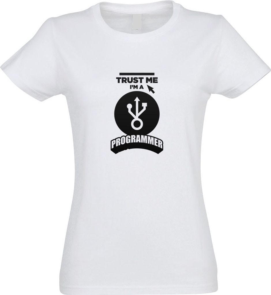 Kiwistar - T-Shirt tailliert - Damen - Weiss - Trust me, im a Programmer - mit Motiv Bedruckt - Funshirt Design - Sport - Freizeit - Damen - S