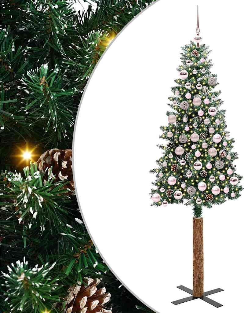 "2026 Aktion"Schlanker Weihnachtsbaum mit 300 LEDs - CLORIS - mit Ständer Grün 180cm DE701899 - Künstliche Weihnachtsbäume
