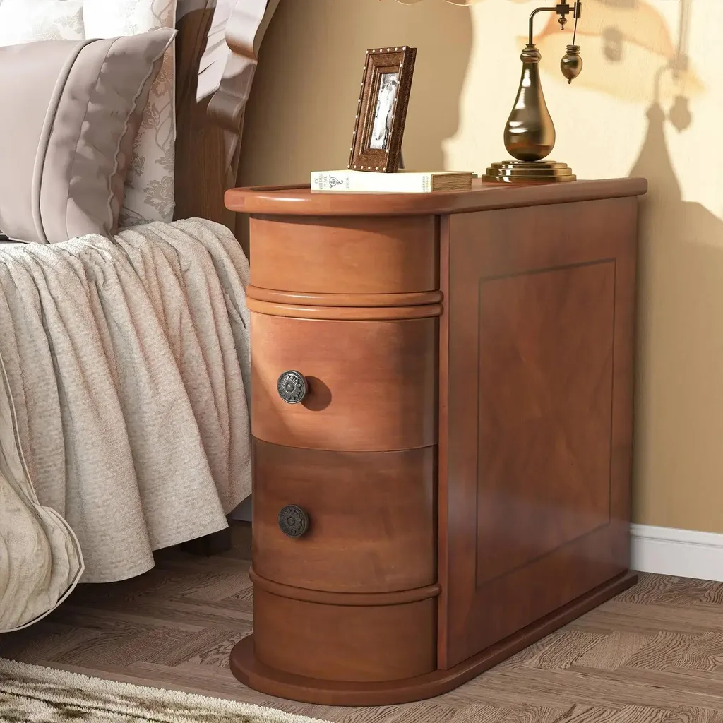 Petite table d'appoint pour espaces restreints avec tiroir et roues - 4