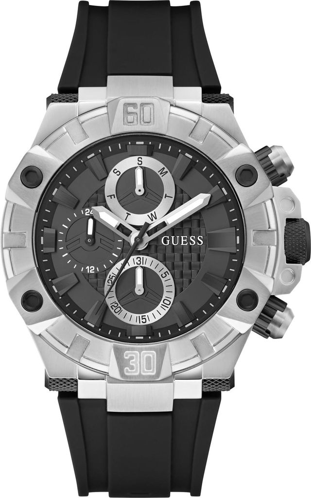 GUESS Herren Multifunktionsuhr IGNITE Schwarz Silber Produktbild 