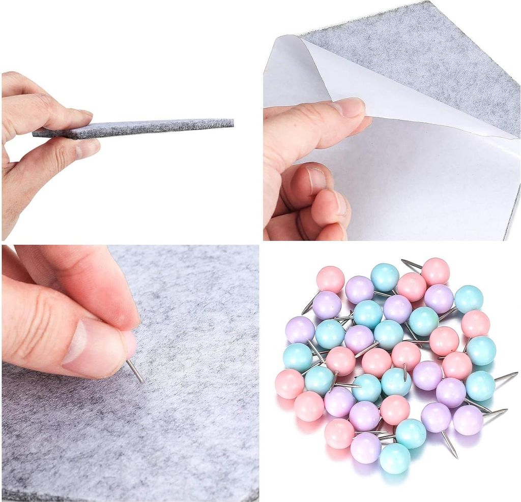 Pack von 10 Hexagonalen Filz Memo Tafeln - Filz Notiz Pin Tafeln - Klebe Bulletin Kork Bord Fliesen - Foto Display Tafeln - Wanddekoration und Bull...