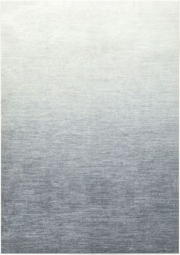 Teppich OMBRE waschbar 160 x 230 Grau, Teppich mit Farbverlauf, Ombre-Effekt, weicher Kurzflor-Teppich modern, gummierte Unterfläche, schmutz- und...