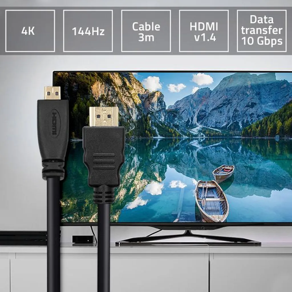 Cavo Professionale Qoltec HDMI-Micro HDMI 3m 4K - Per Ufficio e Media - 2