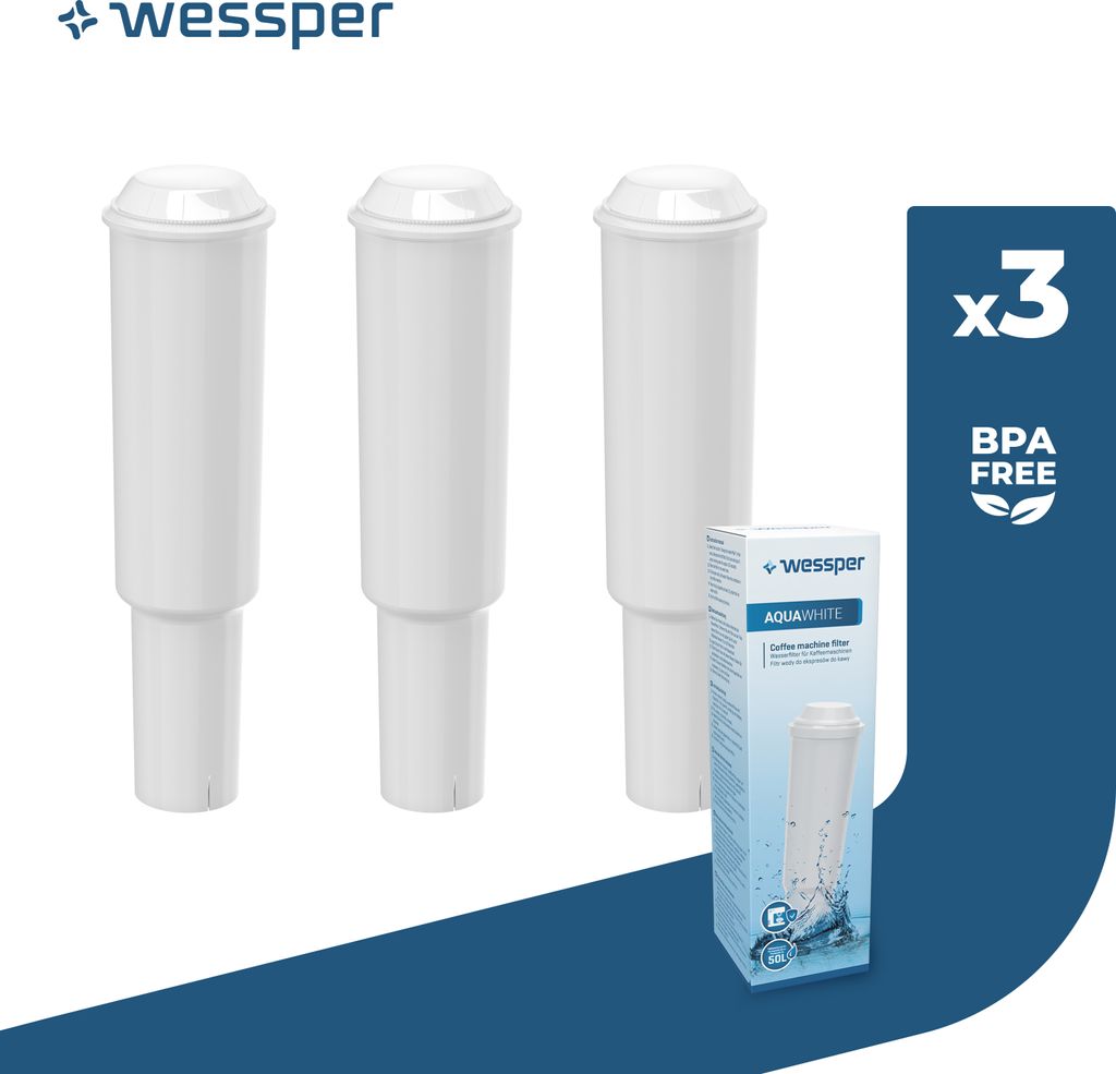 Wessper AquaWhite 3x Wasserfilter für Jura – Ersatz für Produktbild 