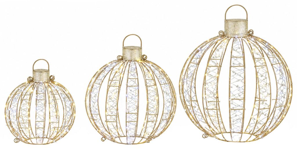 Outsunny Weihnachtsbeleuchtung Außen 3 Stück Hängende LED Produktbild 