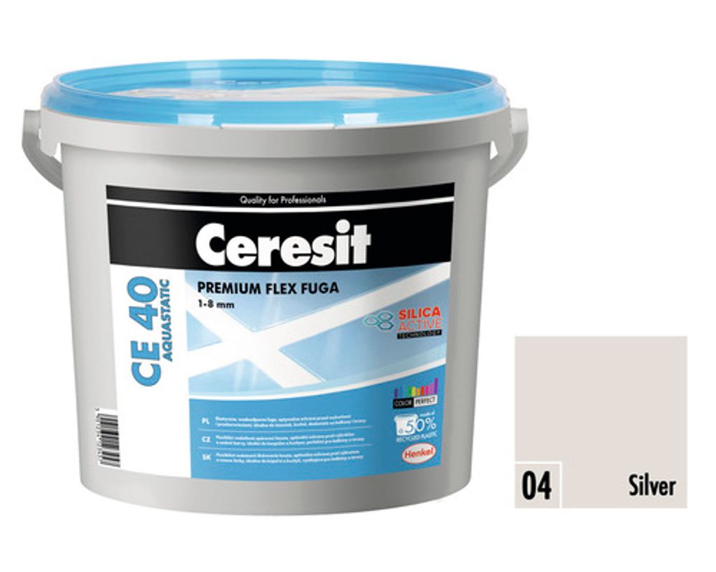 Škárovacia hmota CERESIT CE 40 Aquastatic 5 kg 04 silver Obrázok produktu 