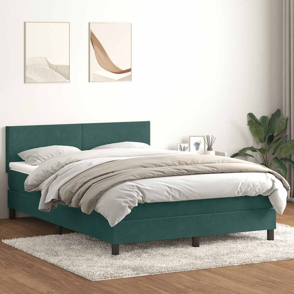 Boxspringbett mit Matratze Dunkelgrün 160x210 cm Samt ,Klassische Betten 2025