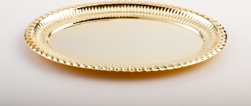 Tablett für Messgarnitur vergoldet Ø 13 cm