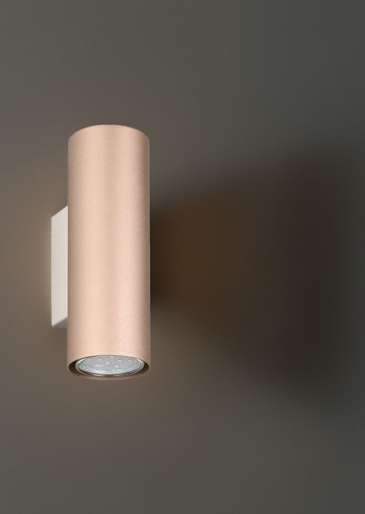 Kleine LED Up Down Wandleuchte Metall Coffee Braun, H18cm, Wandbeleuchtung innen